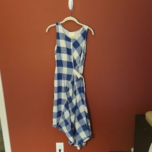 MAEVE blue & white checkered dress size S